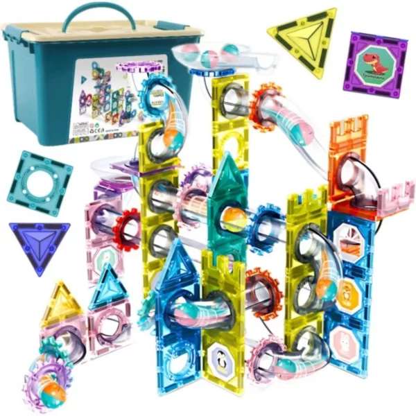Магнитен 3D конструктор с топчета STEM писта с цветна висока конструкция