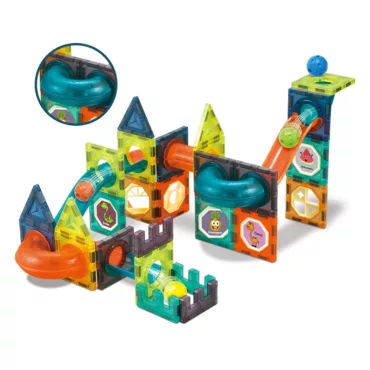 Магнитен светлинен конструктор с топчета и прозрачни светещи елементи STEM комплект