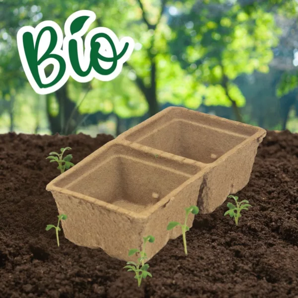 Биоразградими саксийки от образователен комплект Моята първа оранжерия Science4You върху почва