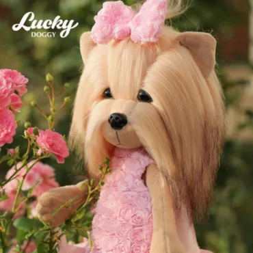 Плюшено куче Orange Toys Lucky Doggy в розова рокля за деца 3+