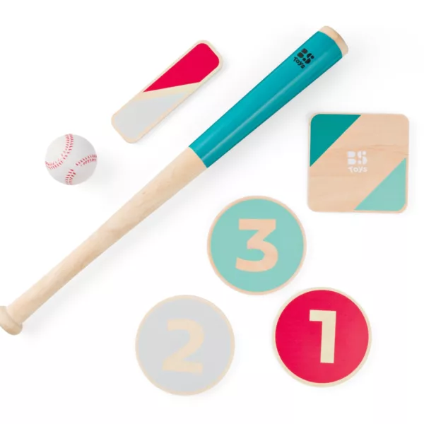 Дървен бейзболен комплект за начинаещи BS Toys бухалка топка и мишени