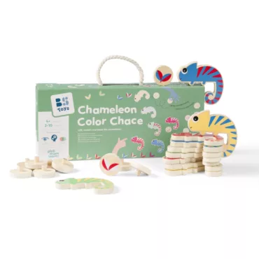 Дървена игра Хамелеон цветно предизвикателство комплект дърво 4+