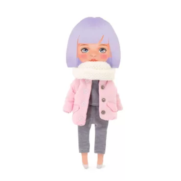 Комплект дрехи за кукли с розово яке и сив панталон Sweet Sisters