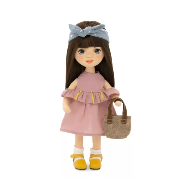 Мека кукла Софи в розова рокля с чанта Sweet Sisters текстилна играчка