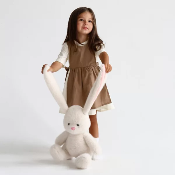 Супер меко плюшено зайче My Bunny 30 см в бял цвят за деца 0+