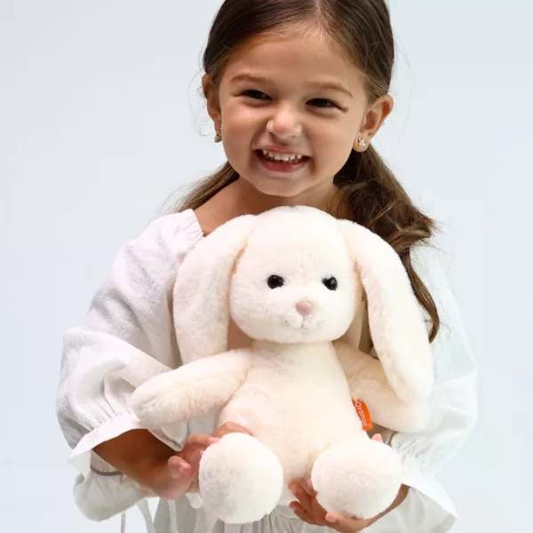 Супер меко плюшено зайче My Bunny бяло с розов нос 30 см 0+
