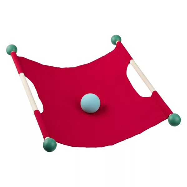Детска игра за двама Флип тенис с червена платформа от текстил и дървени дръжки за 6+