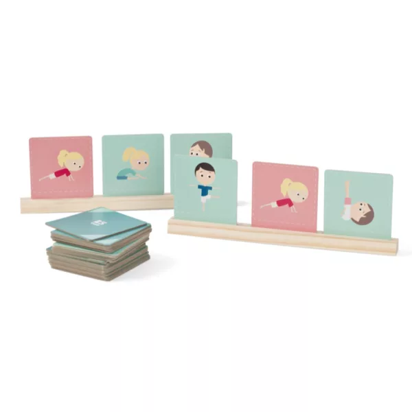 Детска игра Позирай и намери двойката с карти на дървени поставки за деца 4+