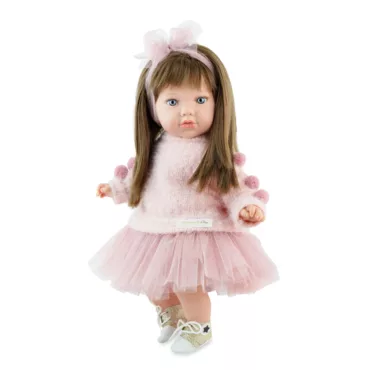 Кукла балерина Алина 45 см с розова рокля и дълга коса Marina and Pau
