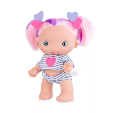 Детска кукла Piu Лили с розово сърце и цветна коса винил 26 см