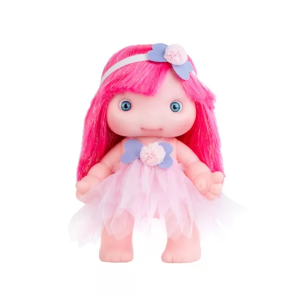 Детска кукла Piu Луна блестяща фея с розова коса винилова играчка 26 см