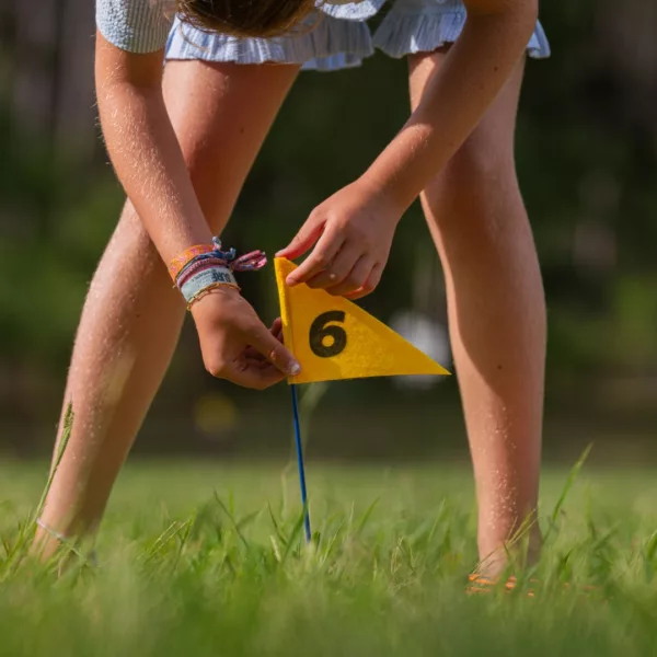 Детски голф дискове за игра на открито BS Toys жълт флаг 6+ години