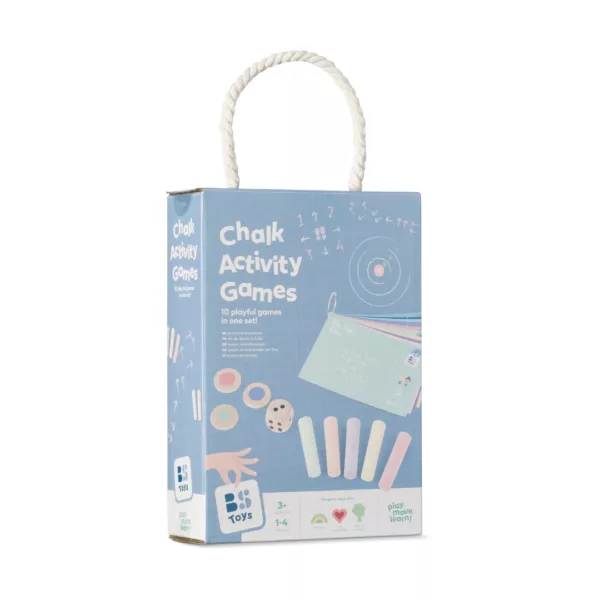 Комплект игри с тебешир за деца в синя кутия с 10 активности от BS Toys 3+