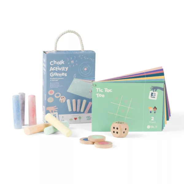 Комплект игри с тебешир за деца с карти и цветни тебешири за игра навън 3+