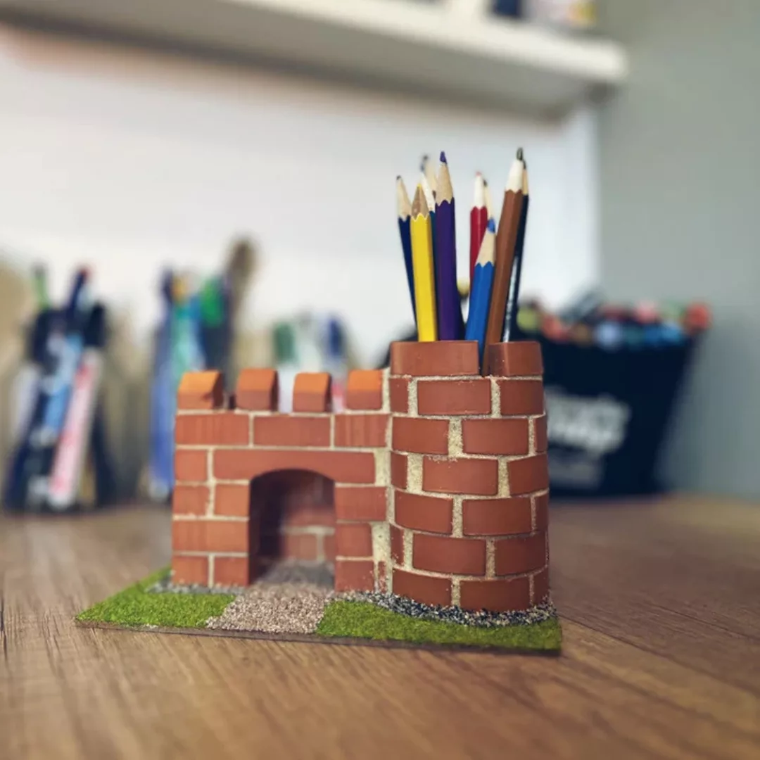 Конструктор с тухли Малък замък 100 части Teifoc керамични тухли 6+