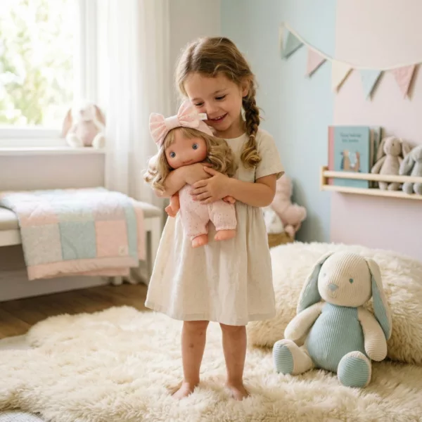 Детска кукла Piu Софи с руса коса и розово облекло винил 26 см