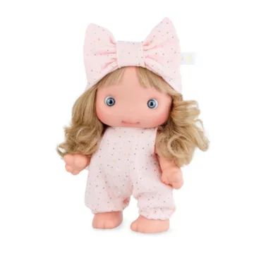 Детска кукла Piu Софи с панделка и розов гащеризон винил 26 см