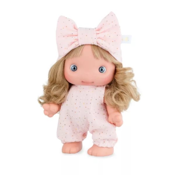 Детска кукла Piu Софи с панделка и розов гащеризон винил 26 см