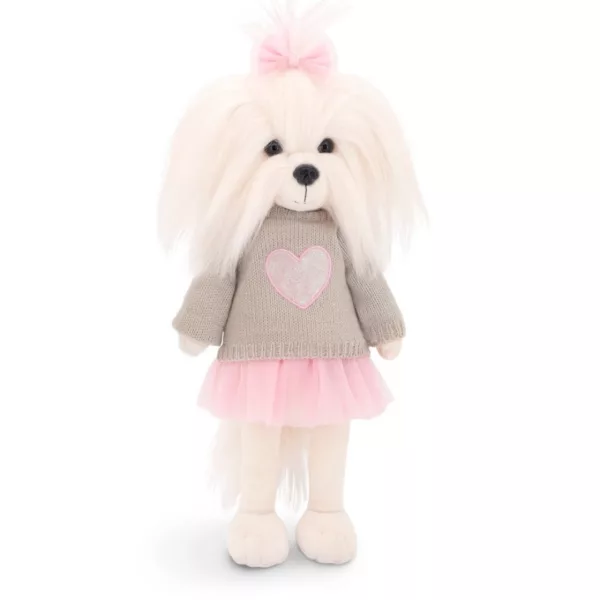 Плюшено кученце Мими Розово сърце Lucky Doggy с розова пола и панделка