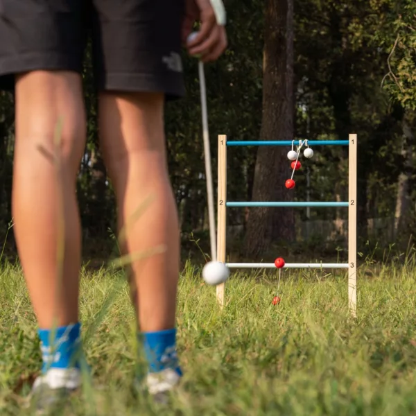 Спортна игра 2в1 с мишена и стълба за хвърляне BS Toys дървена 8+ години