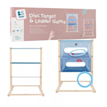 Спортна игра 2в1 с мишена и стълба за хвърляне BS Toys дърво синя 8+ години