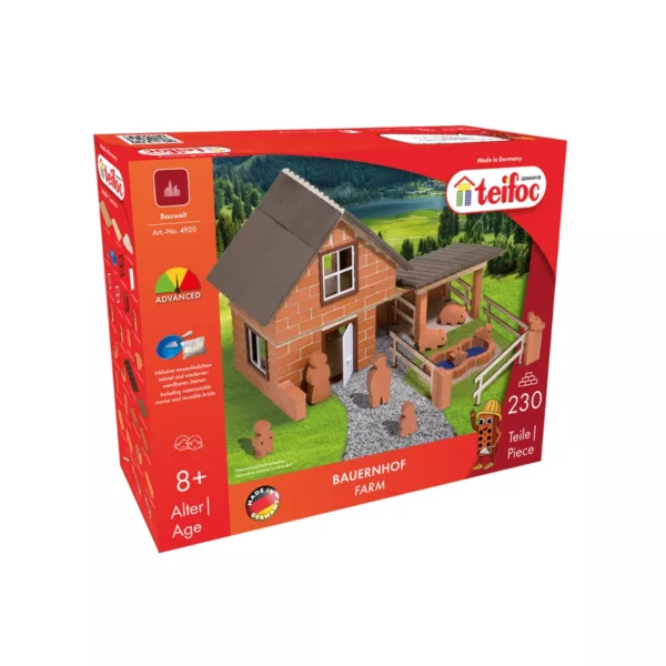 Строителен комплект с тухли Ферма Teifoc 230 части Германия 8+