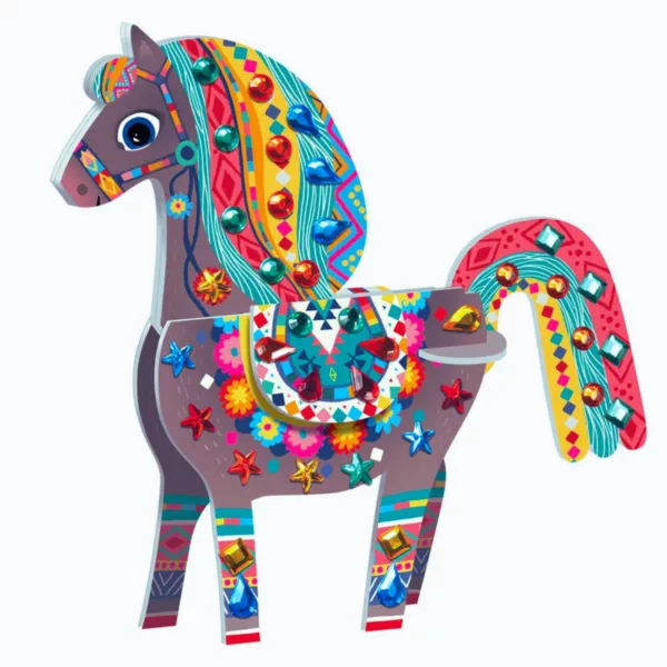 3D конче от творчески комплект 3D животни с диамантени камъчета Crea Lign