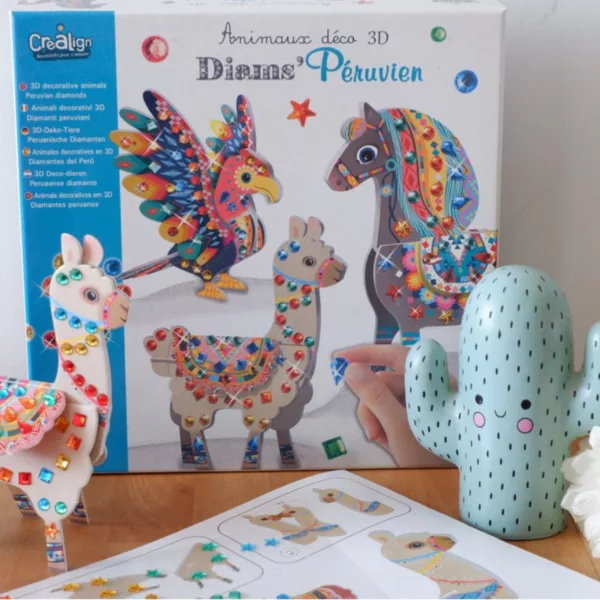 Творчески комплект 3D животни с диамантени камъчета Crea Lign в детска стая