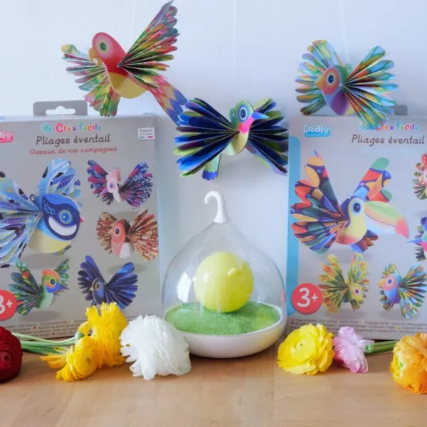 Декоративни хартиени птици от творчески комплект за сгъване от хартия Птици Crea Lign