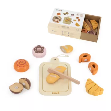 Дървен комплект за закуска PolarB игра за рязане на храна с нож и дъска