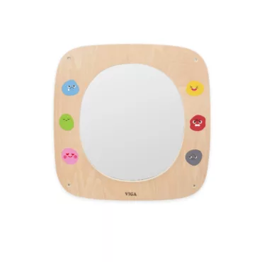 Дървено огледало с емоции за стена Viga образователна Монтесори играчка за развитие