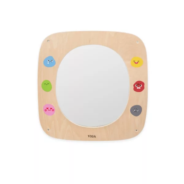 Дървено огледало с емоции за стена Viga образователна Монтесори играчка за развитие