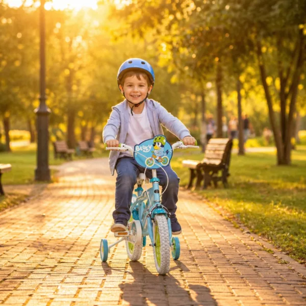 Детски велосипед 14 инча Bluey за каране в парк с помощни колела за деца