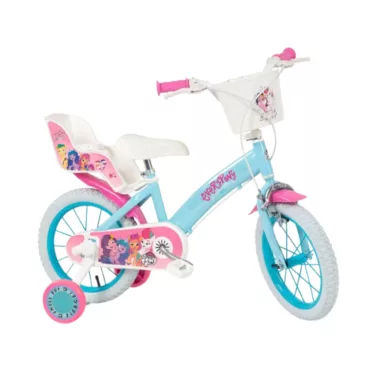 Детски велосипед 14 инча My Little Pony с кошница и помощни колела за момиче