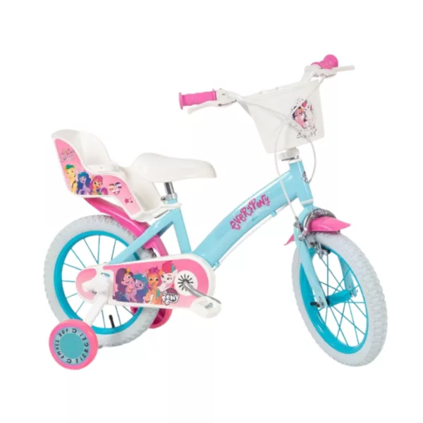 Детски велосипед 14 инча My Little Pony с кошница и помощни колела за момиче