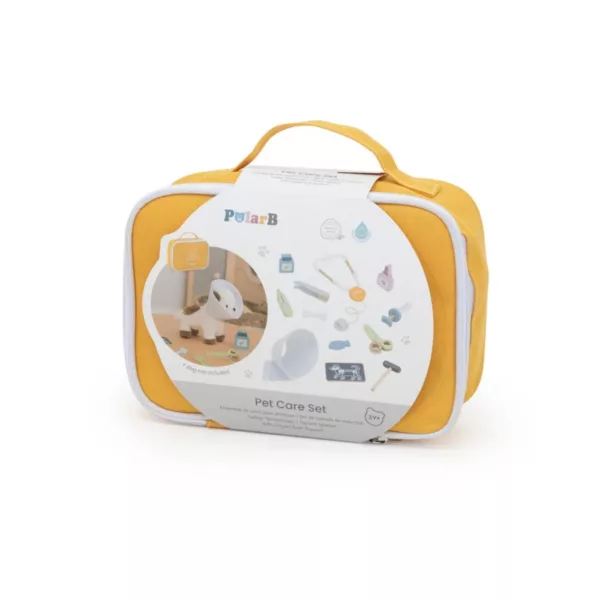 Детски ветеринарен комплект PolarB дървен с аксесоари в кутия за деца 3+