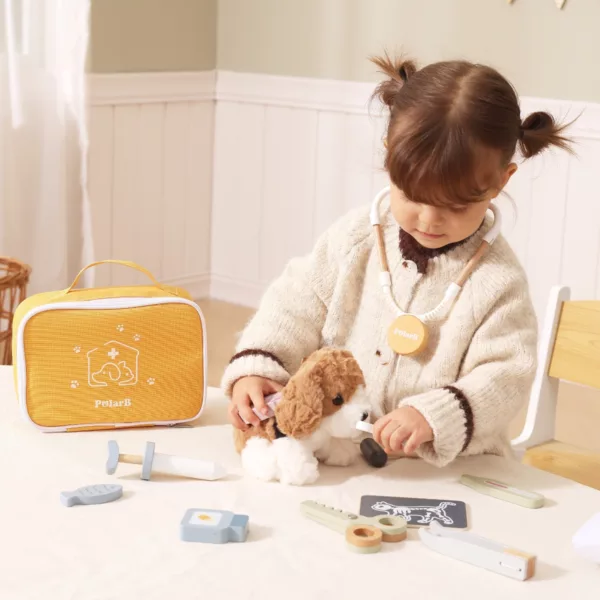 Детски ветеринарен комплект игра с куче плюшено за деца с инструменти