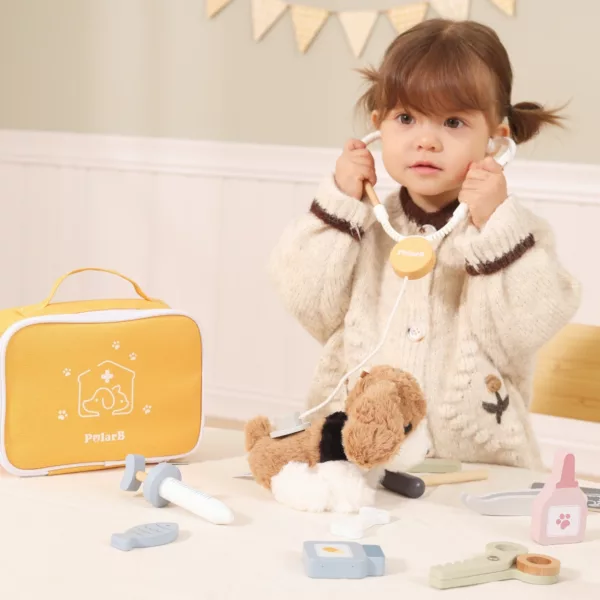 Детски ветеринарен комплект PolarB с куче и аксесоари за игра за деца