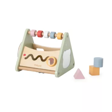 Дървен Монтесори триъгълник PolarB с въртящи зъбни колела за деца 12 месеца