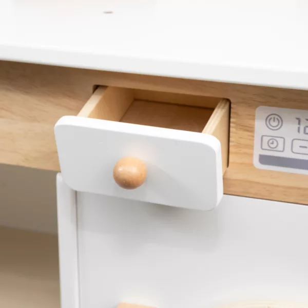 Дървено чекмедже Монтесори кухня Viga Toys с бял дизайн и естествено дърво