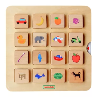 Дървена образователна игра сенки Masterkidz с цветни обекти и форми за деца 3+