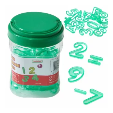 Монтесори прозрачни цифри за светлинен панел зелен комплект пластмаса за деца 3+