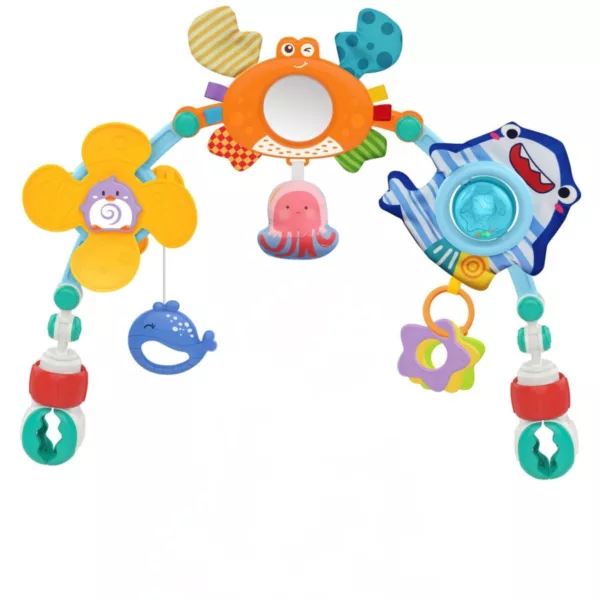 Сензорна бебешка арка с висящи играчки за количка и столче Jolly