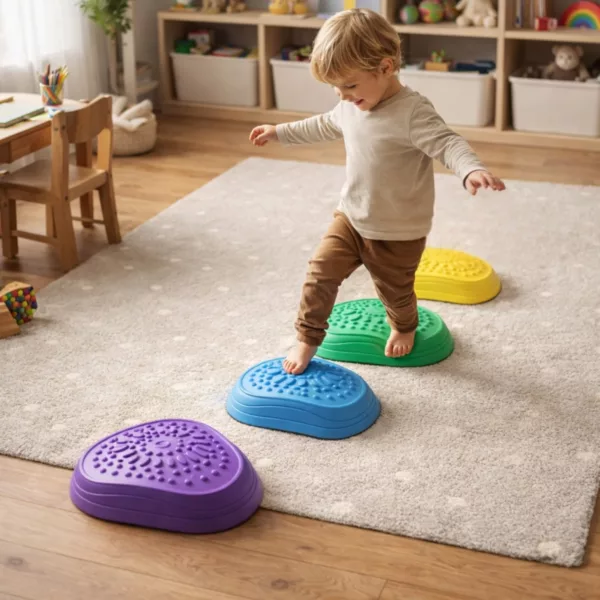 Сензорни камъни за баланс детска пътека за координация и движение цветни за деца 3+