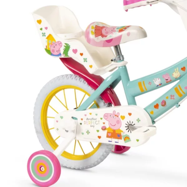 Детски велосипед 14 инча Peppa Pig Huffy зелен метал с помощни колела за деца 4+