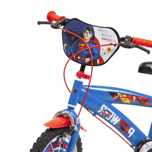 Детски велосипед 14 инча Superman Huffy син с щит кормило и дизайн герой за деца 4+