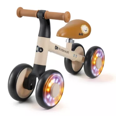 Детско колело за баланс Kinderkraft CUTIE FLASH Beige със светещи LED колела
