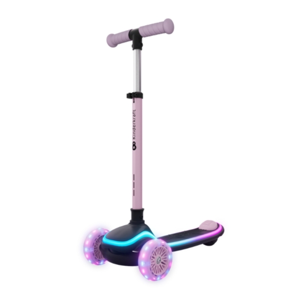 Детска светеща тротинетка Kinderkraft RAKET UP PINK с LED колела за момиче