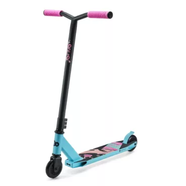 Спортна тротинетка Kinderkraft SOLIS Pink синя с розови дръжки за трикове и скокове