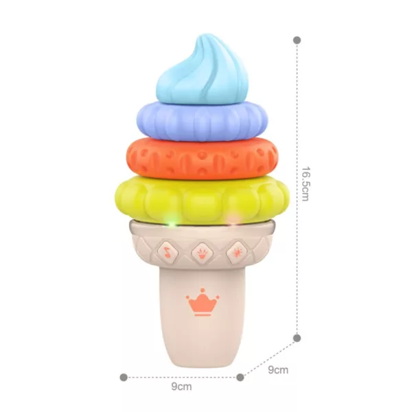 Цветна пластмасова пирамида Сладолед Jolly с размер 16,5 сантиметра за 18+ месеца